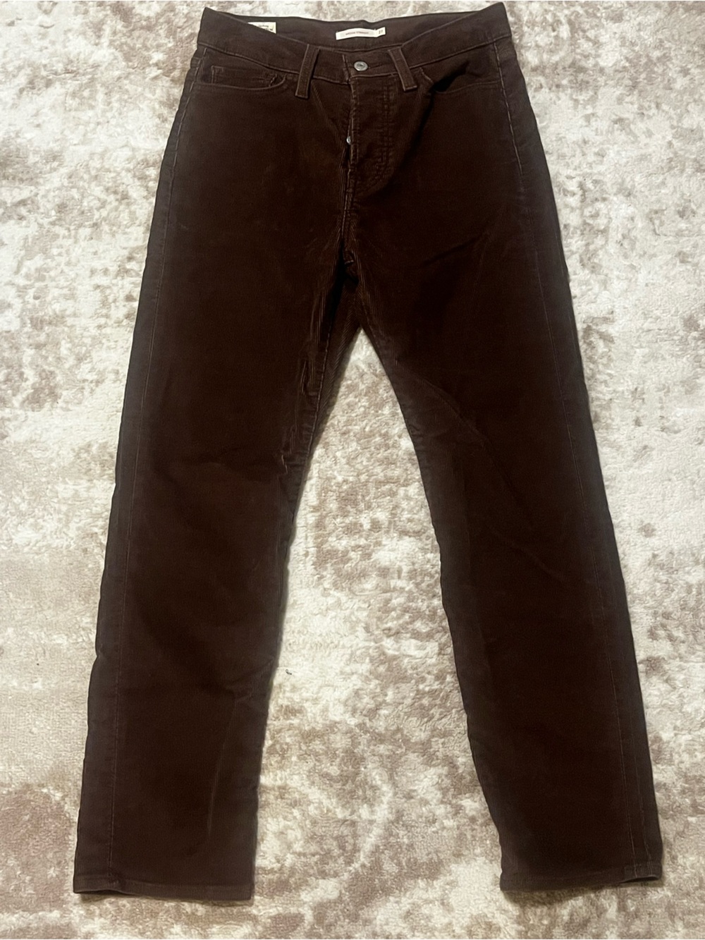 Levi's Premium Wedgie Straight Corduroy Pants Womens 27x27 Brown High Rise